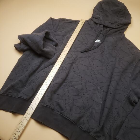 Nike Center Swoosh All Over Print Swoosh Charcoal Gray Pattern Essential Men 2XL - Picture 10 of 11